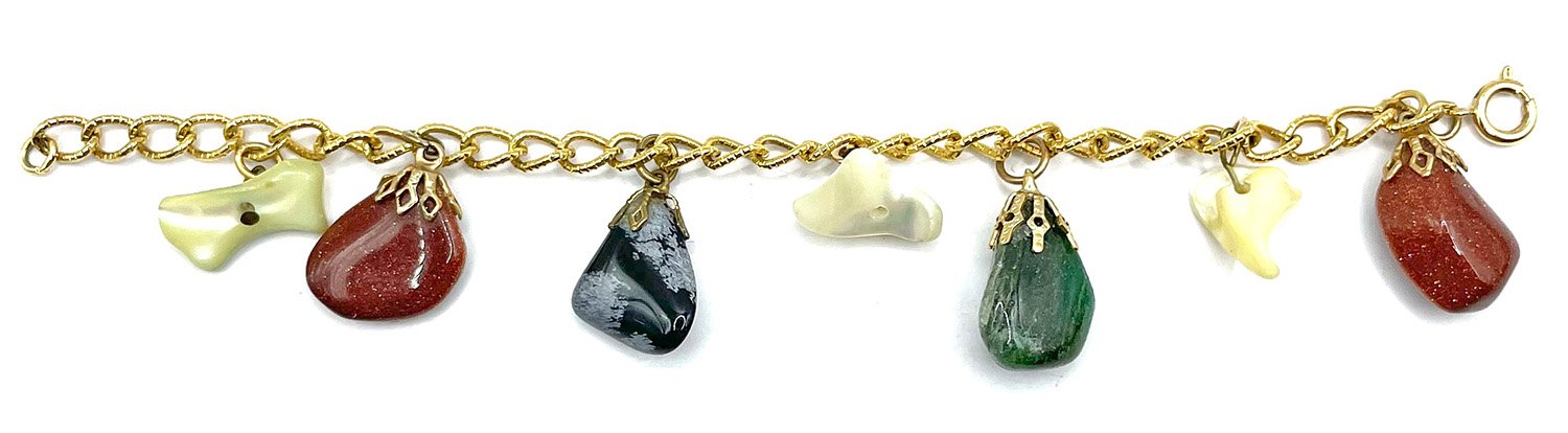 Natural stone charm bracelet