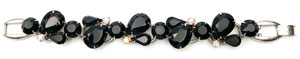 Juliana jet black rhinestone bracelet