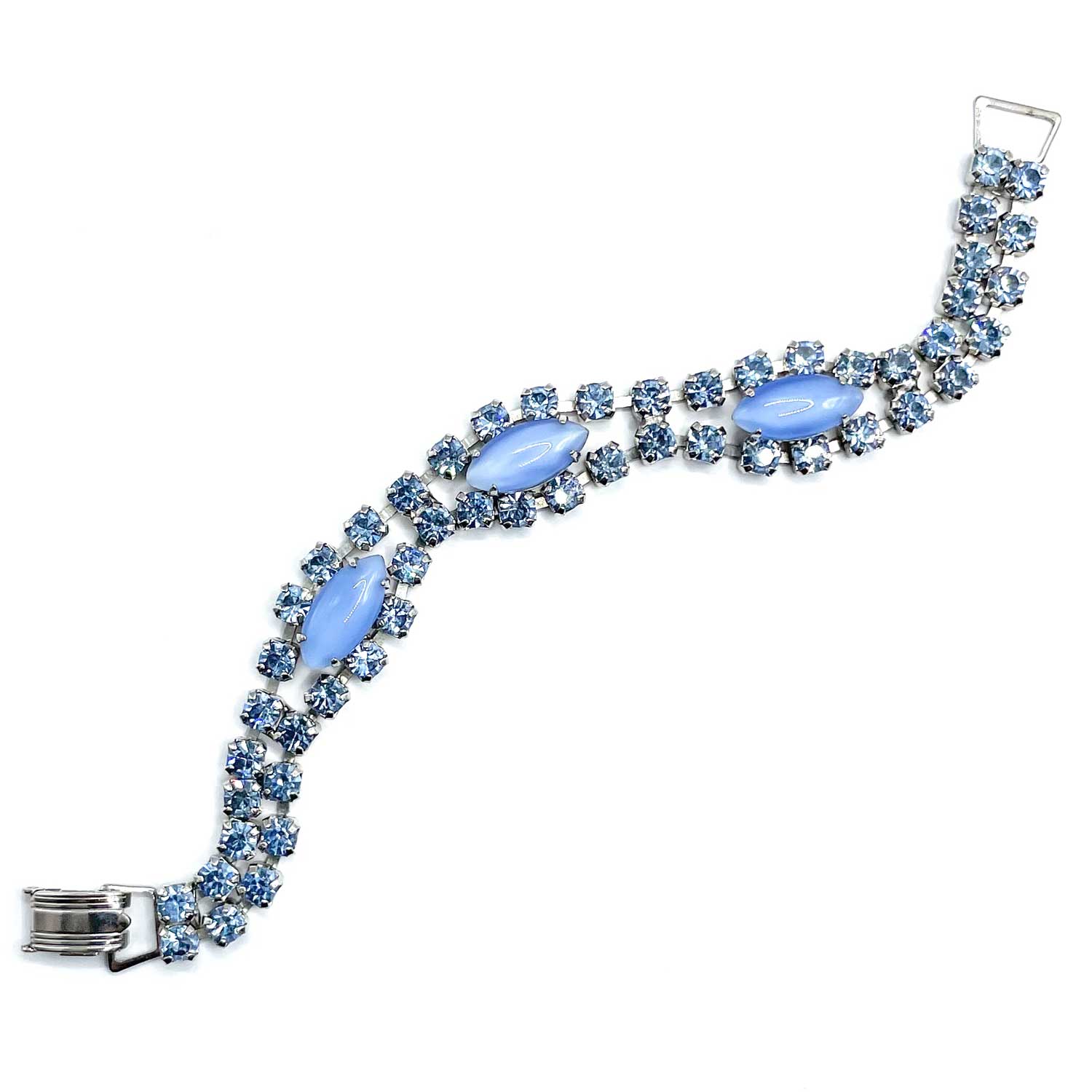 1950s blue rhinestone bracelet