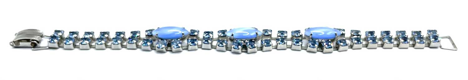 1950s blue rhinestone bracelet