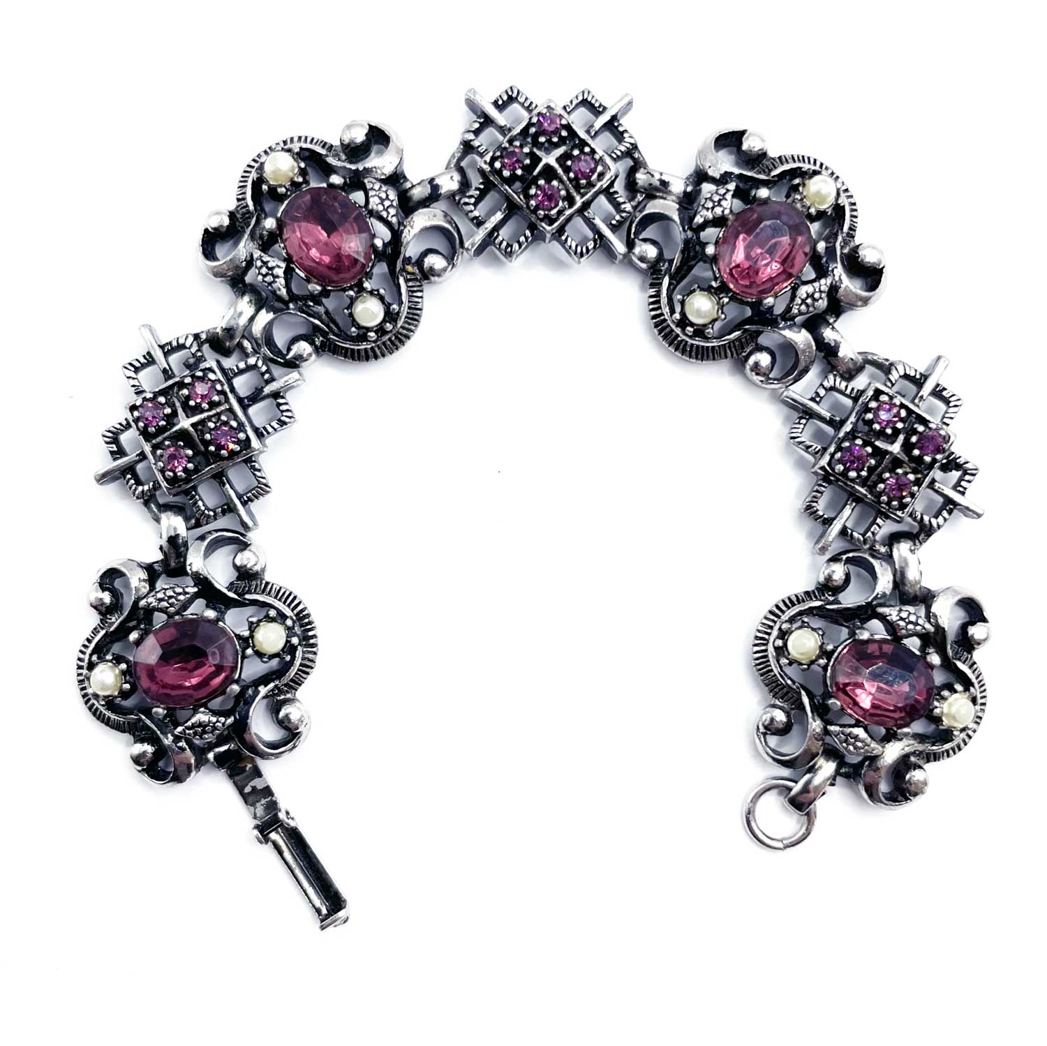 1950s purple rhinestone bracelet