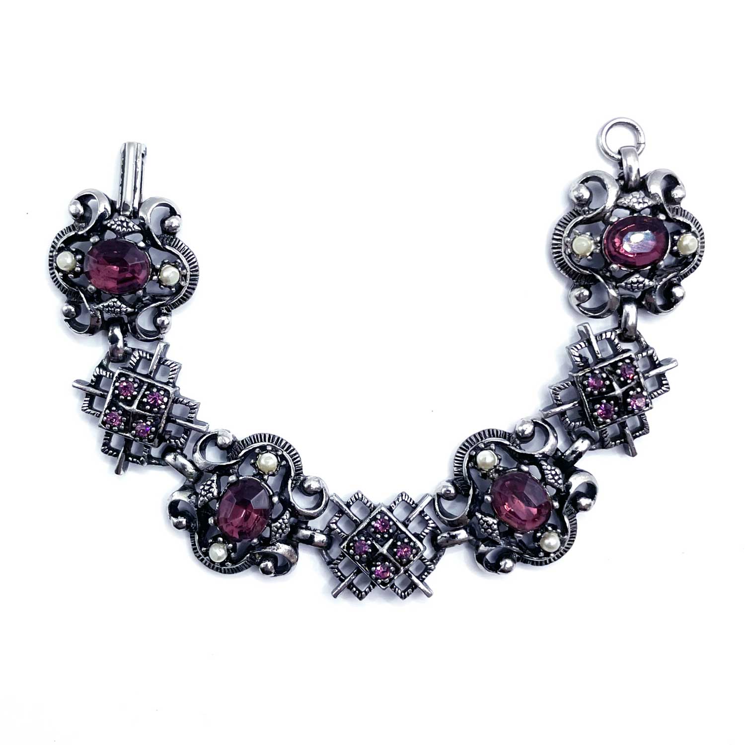 1950s purple rhinestone bracelet