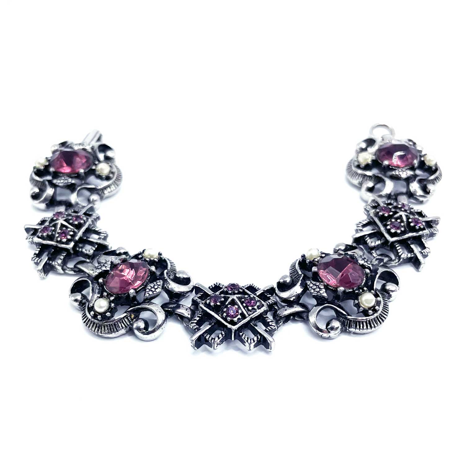 1950s purple rhinestone bracelet