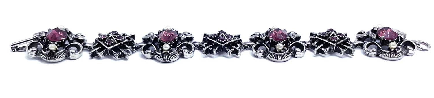 1950s purple rhinestone bracelet