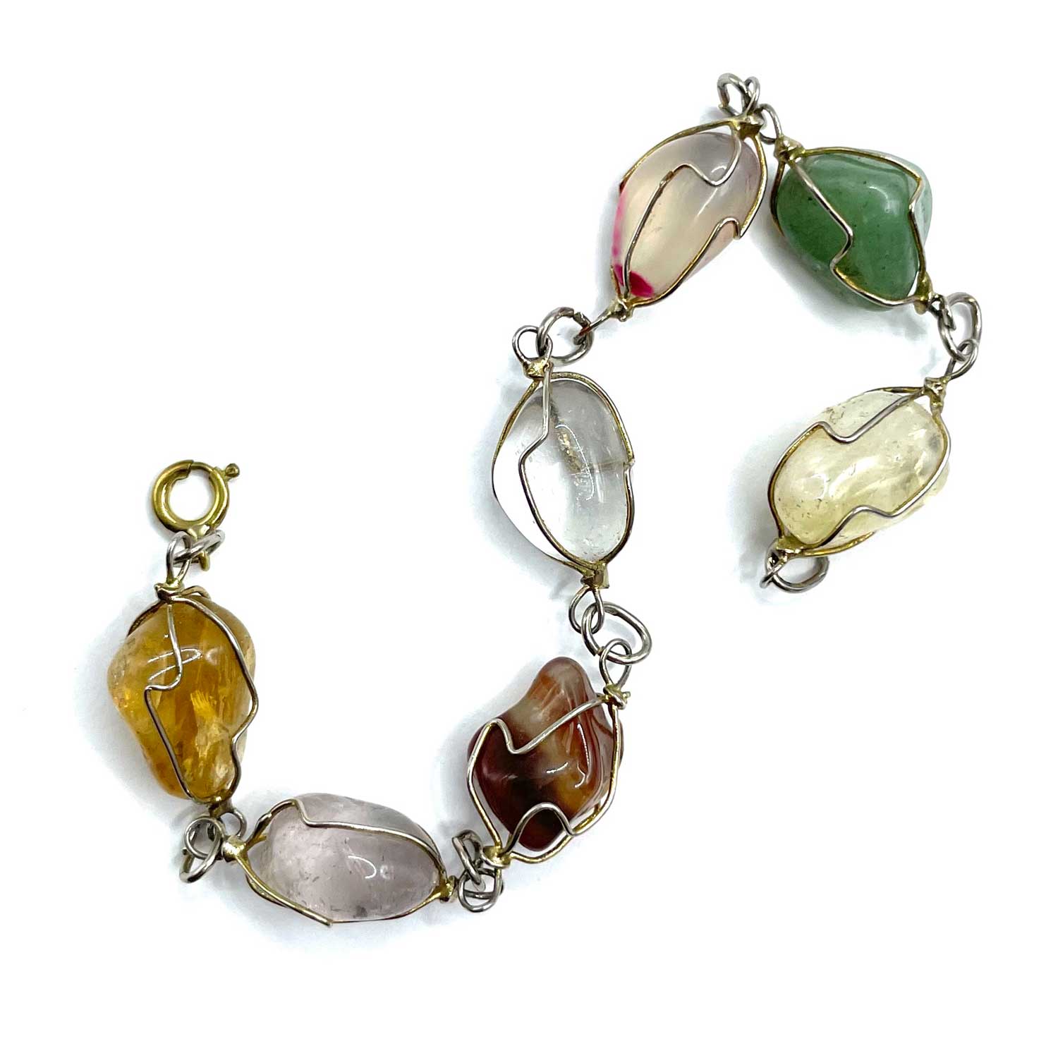Caged stone bracelet