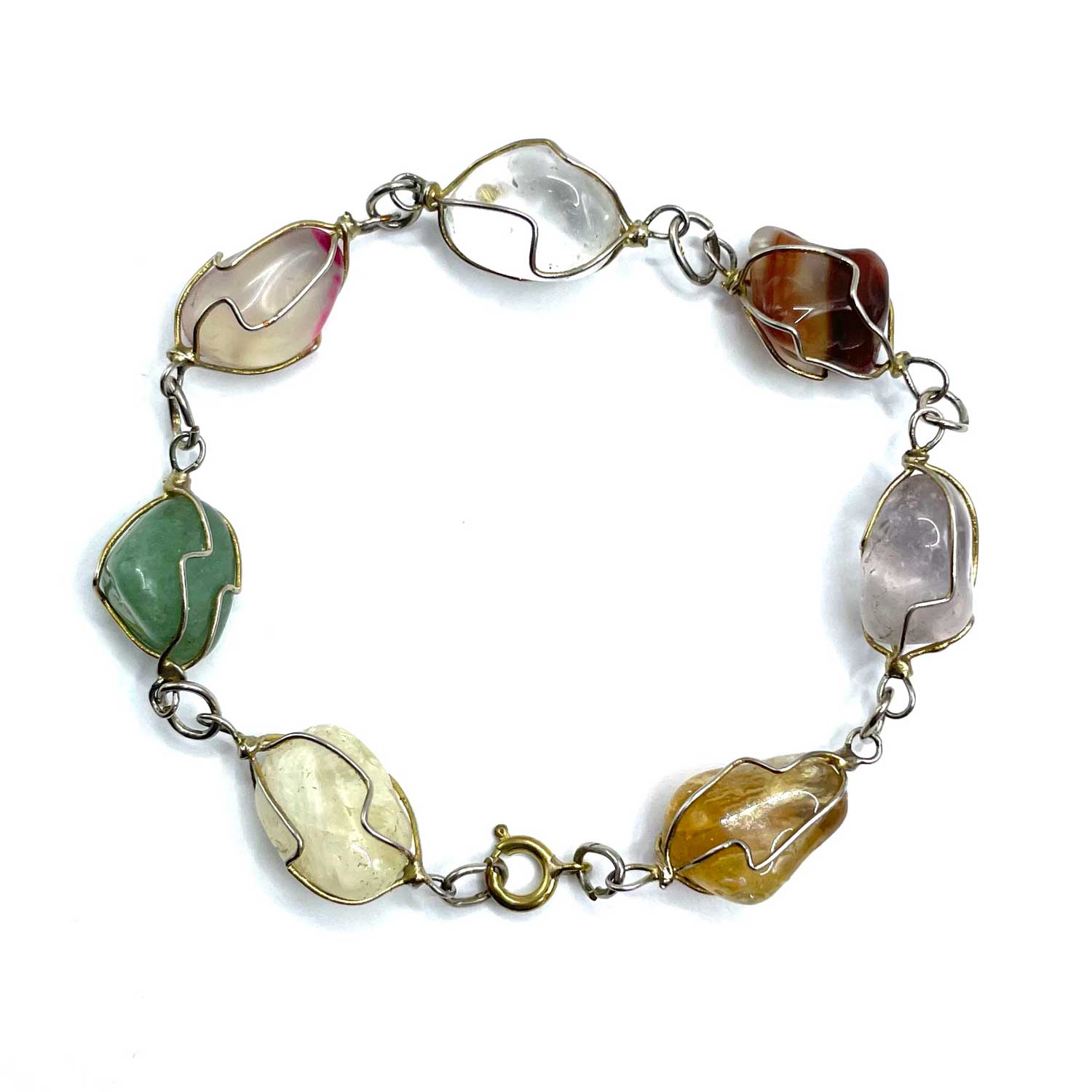 Caged stone bracelet