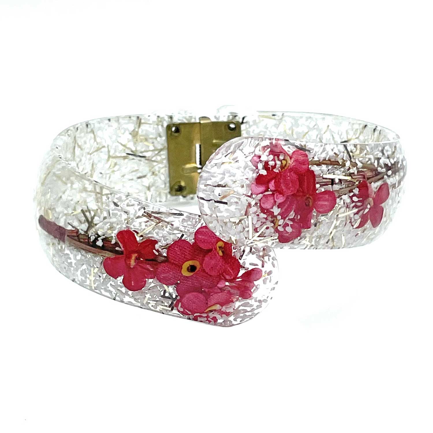 Confetti lucite bangle bracelet