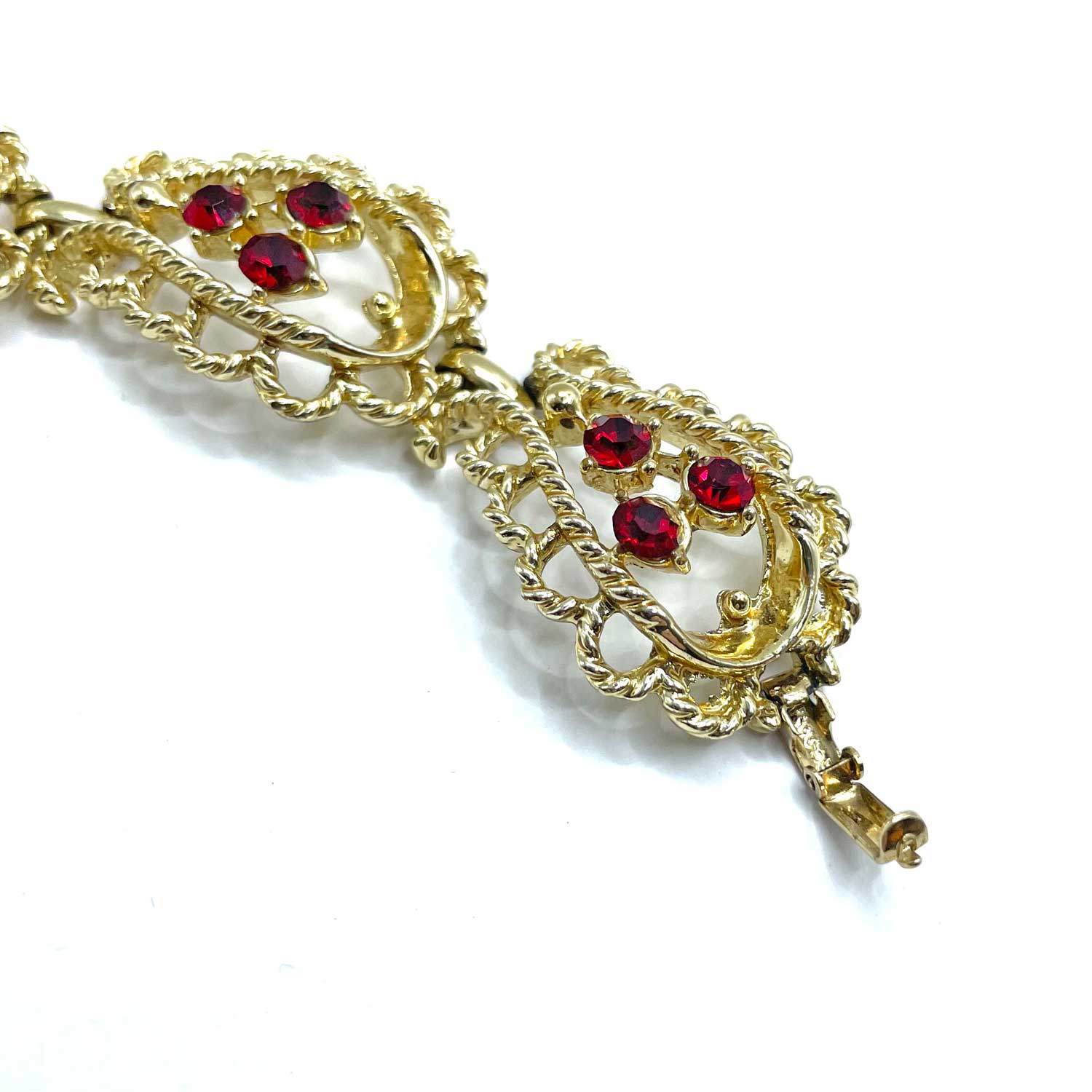 1950s red rhinestone bracelet