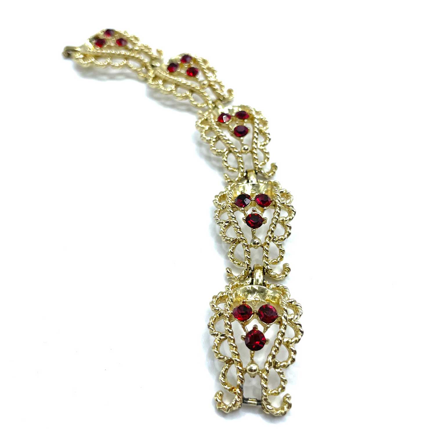 1950s red rhinestone bracelet