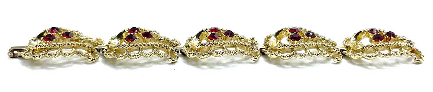 1950s red rhinestone bracelet