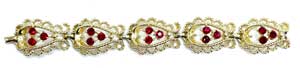1950s red rhinestone bracelet
