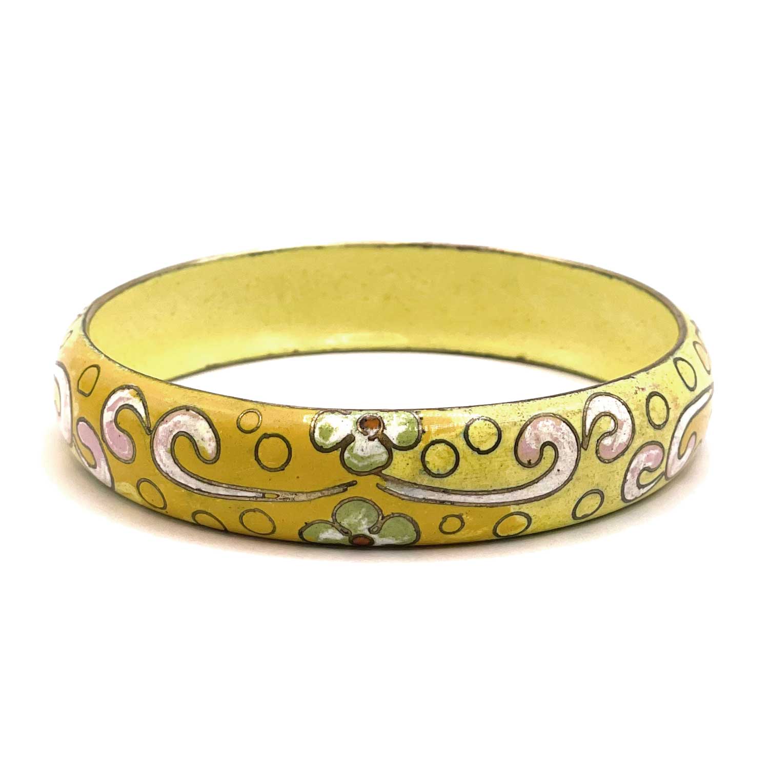 Enameled cloisonne bangle bracelet