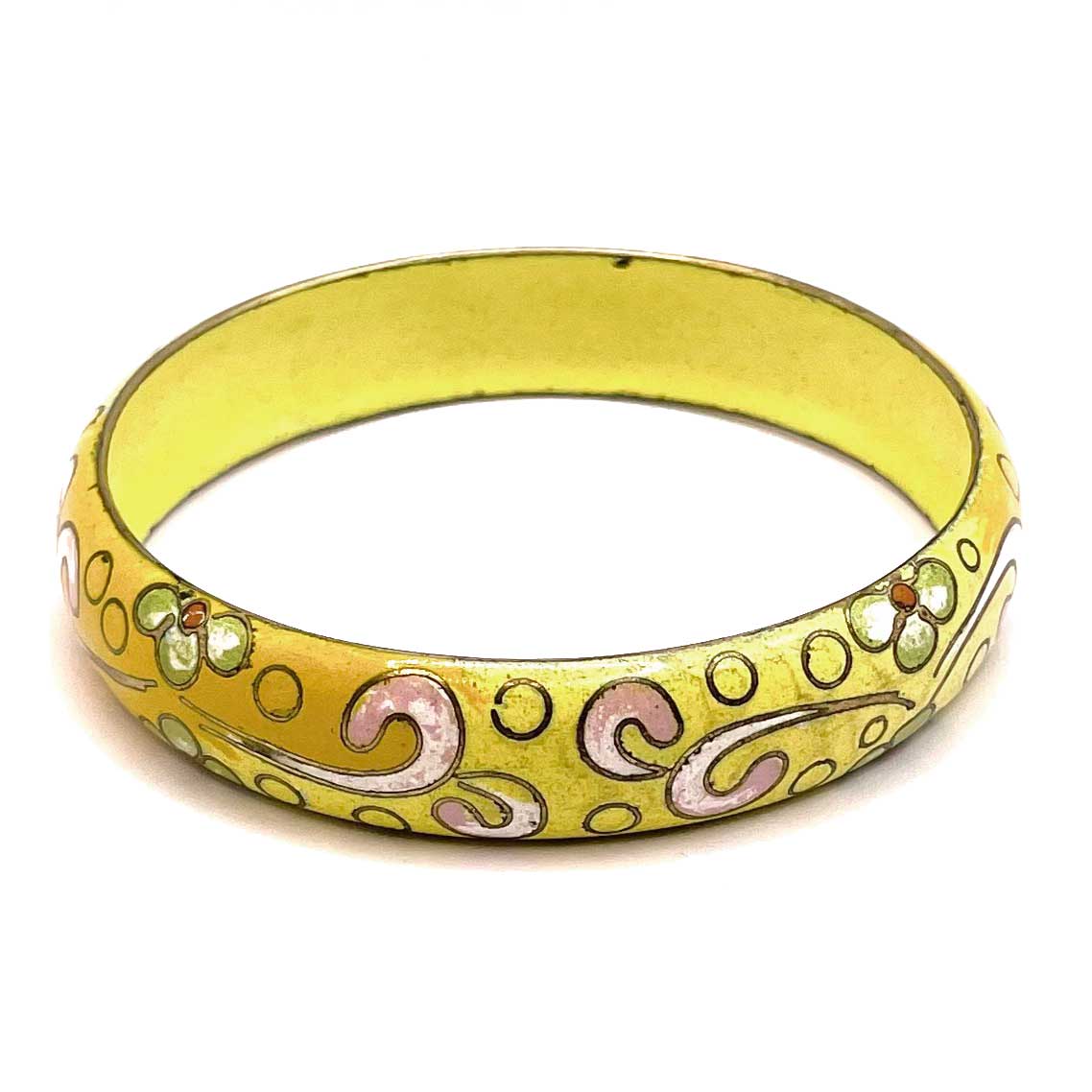 Enameled cloisonne bangle bracelet
