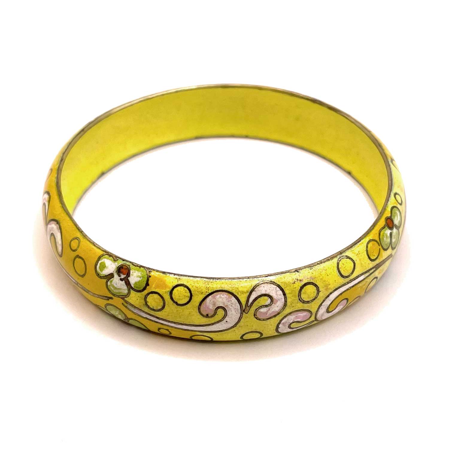 Enameled cloisonne bangle bracelet