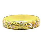 Yellow enameled bangle bracelet