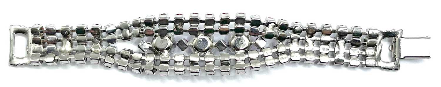 1950s red rhinestone bracelet