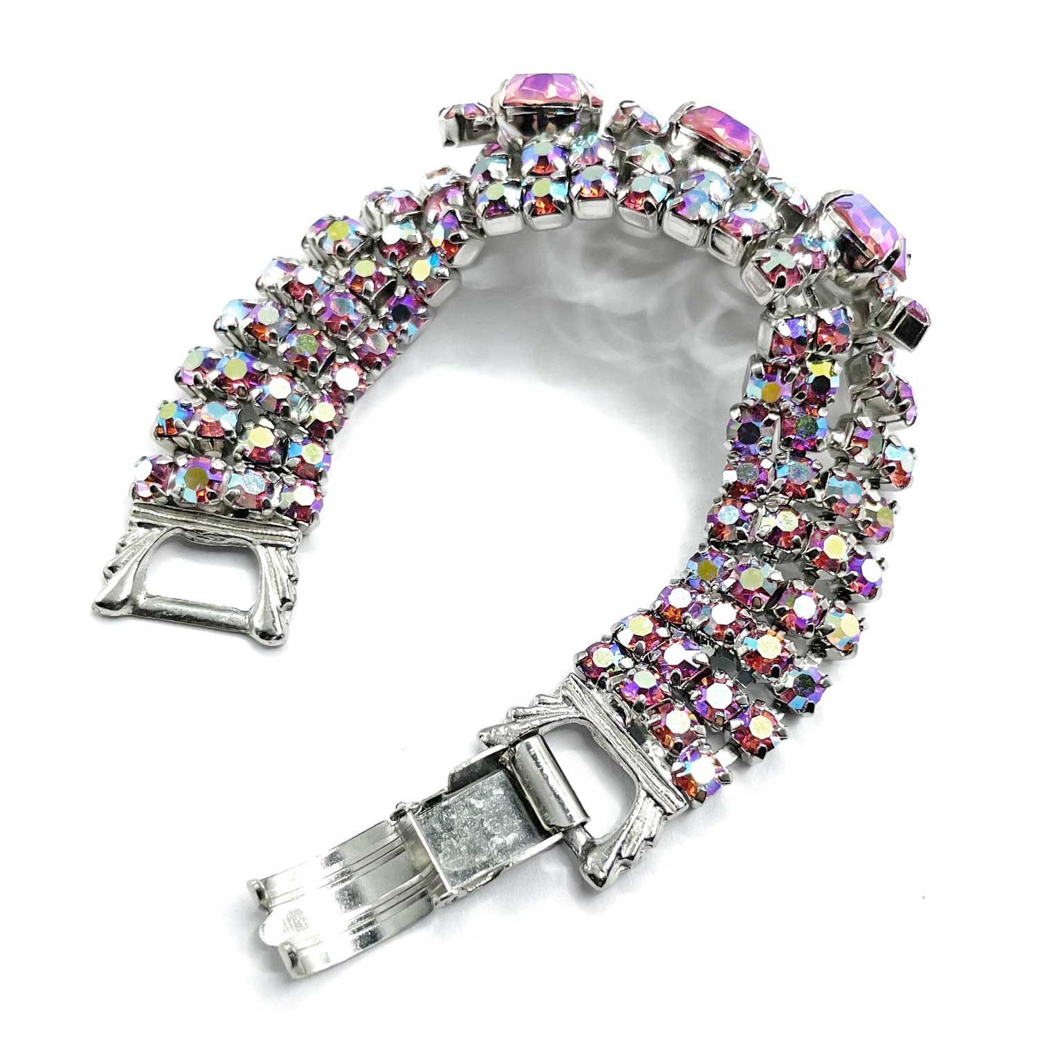 1950s red rhinestone bracelet