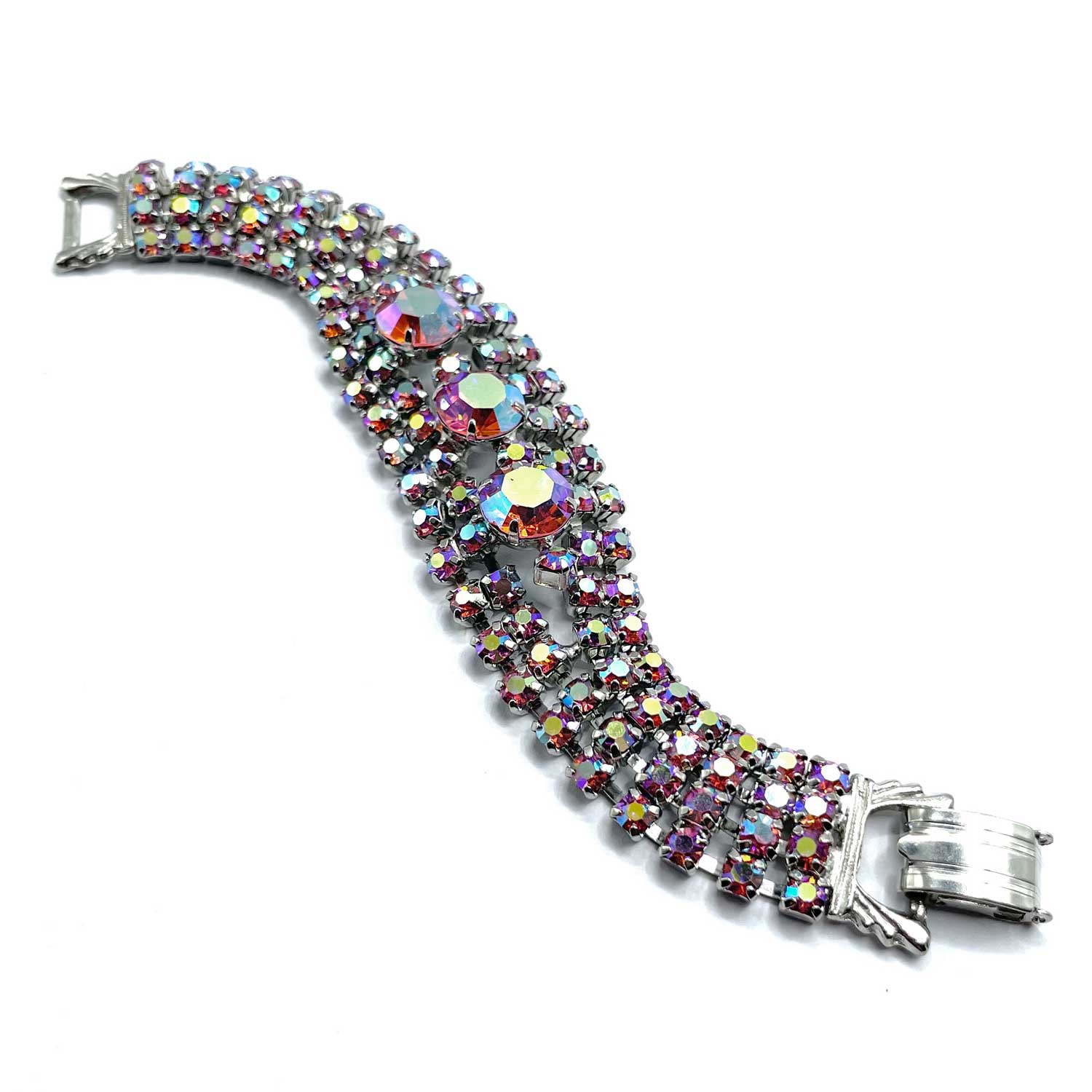 1950s red rhinestone bracelet