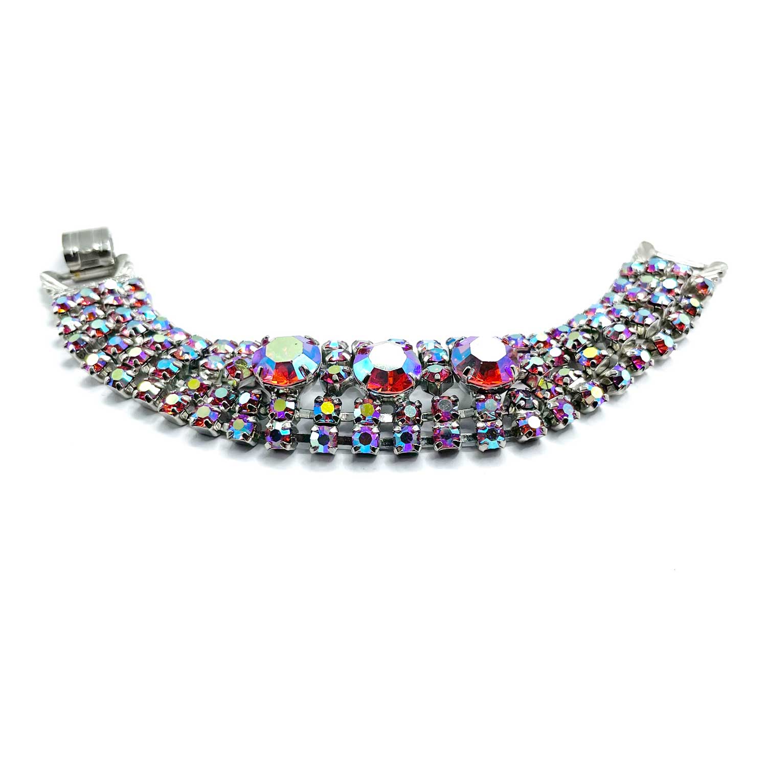 1950s red rhinestone bracelet