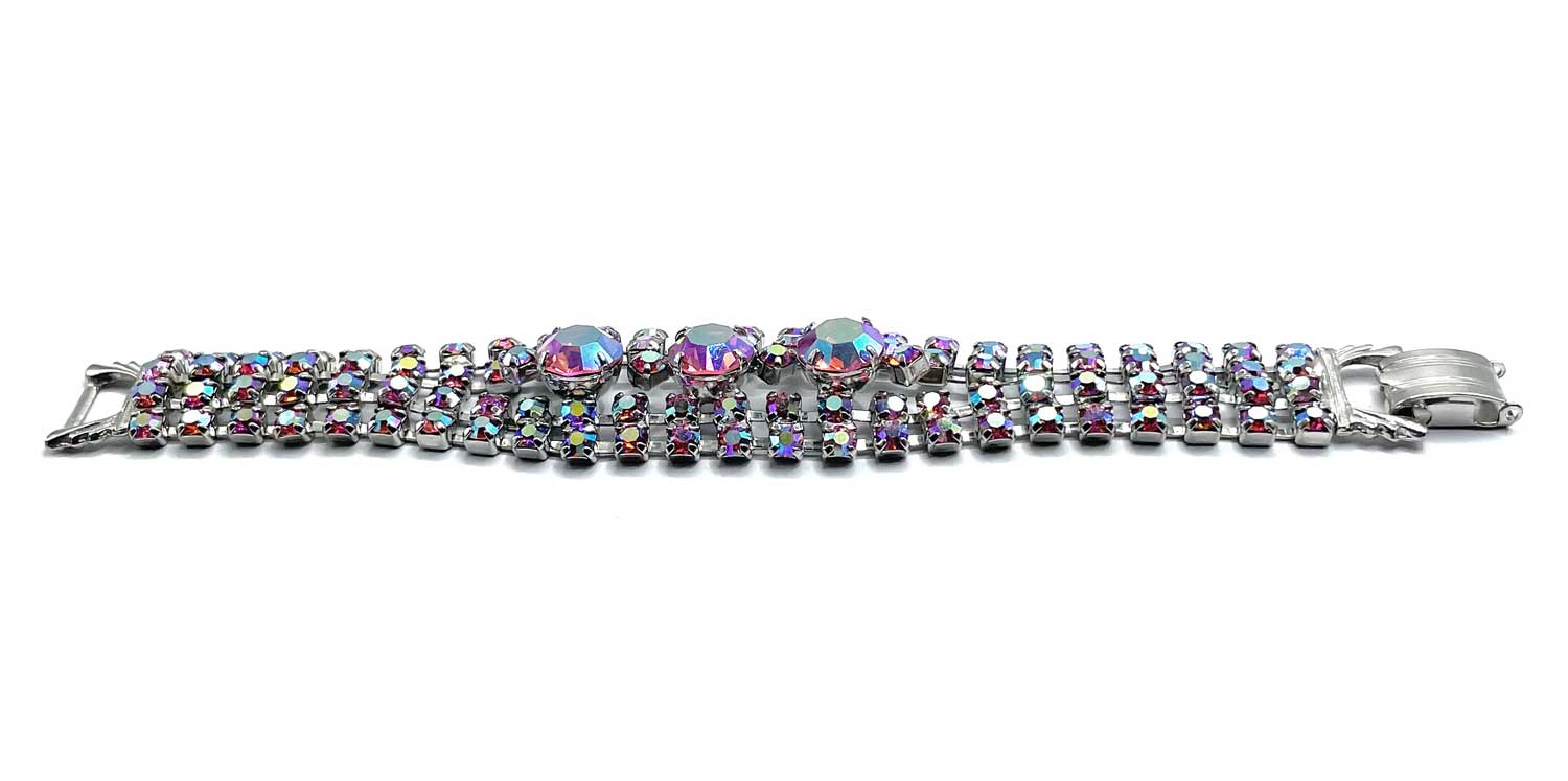 1950s red rhinestone bracelet
