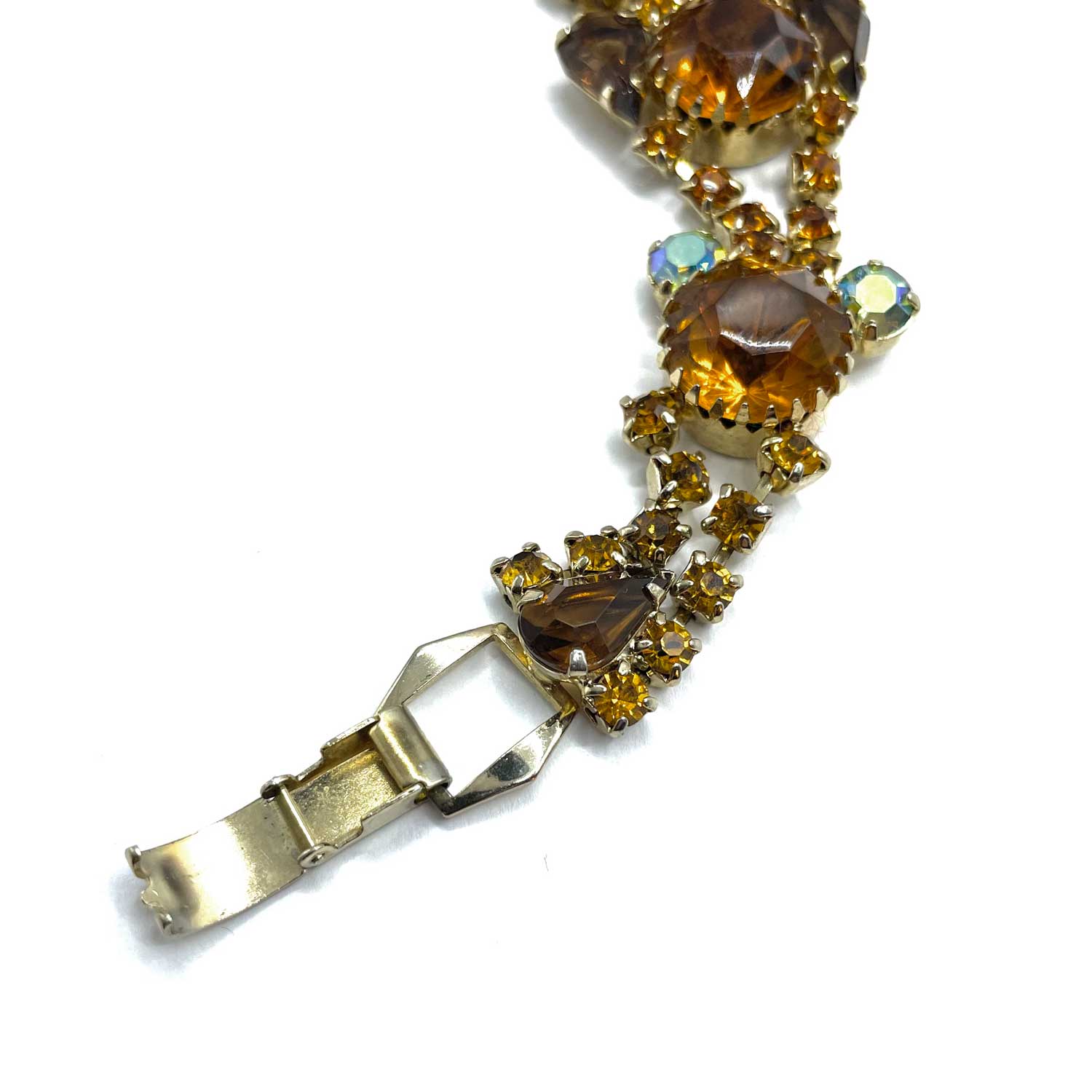 1950s amber rhinestone bracelet