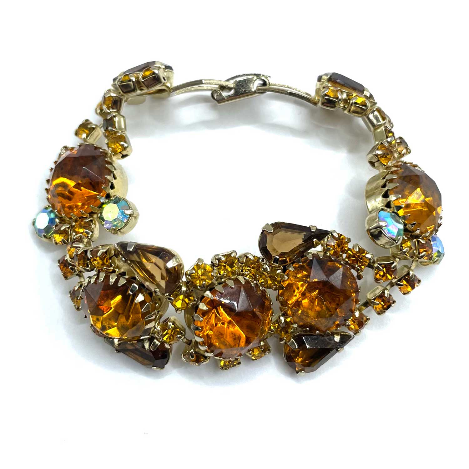 1950s amber rhinestone bracelet