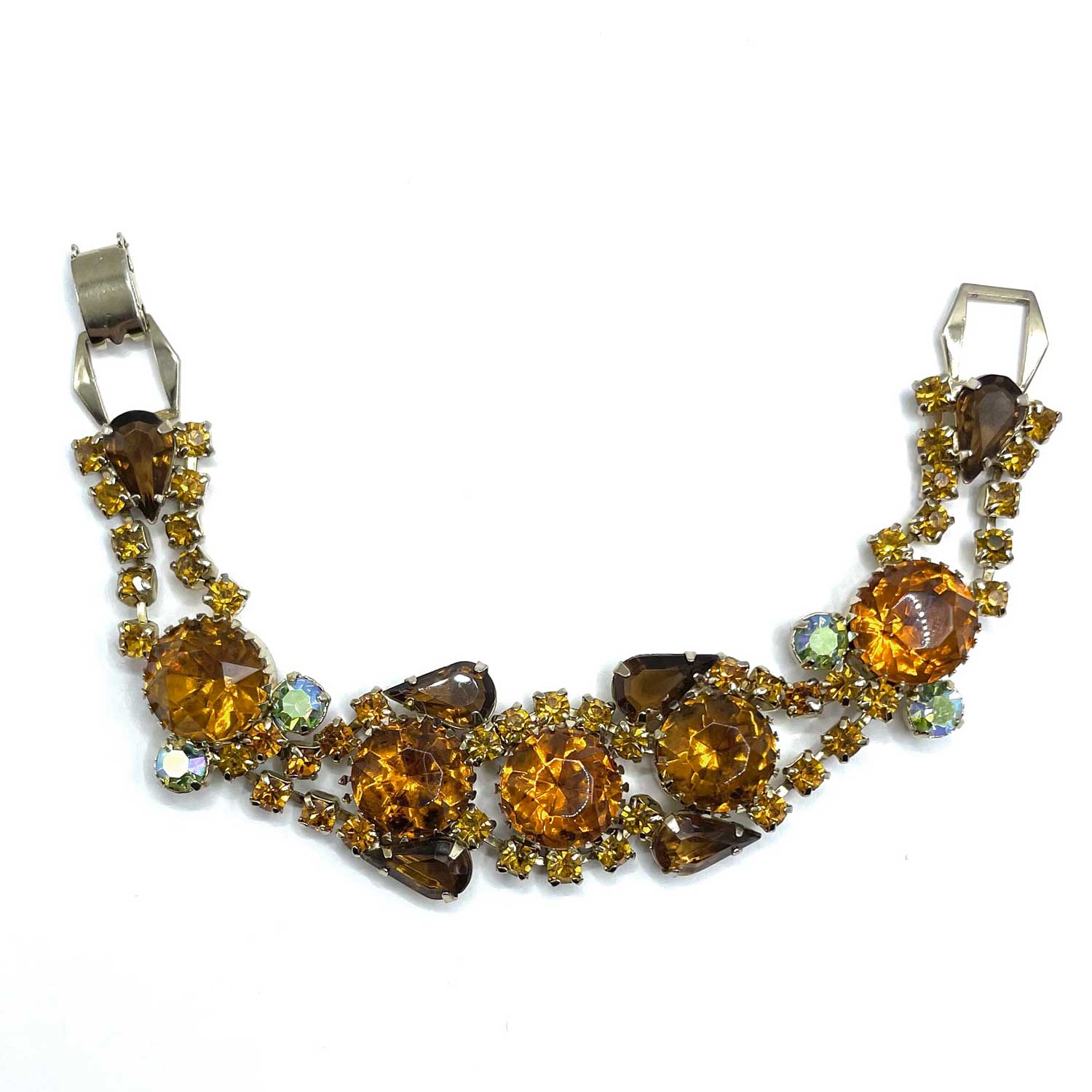 1950s amber rhinestone bracelet