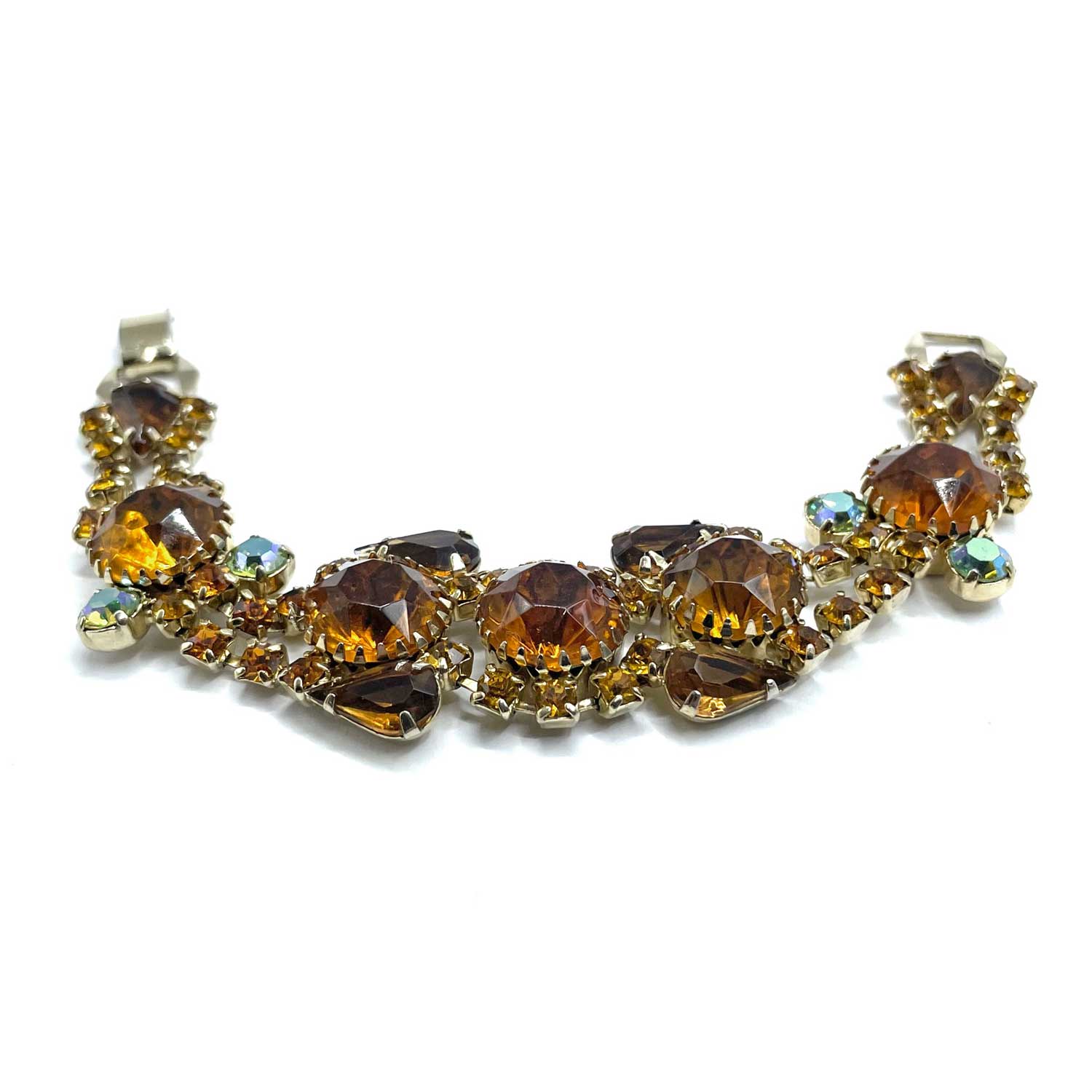 1950s amber rhinestone bracelet
