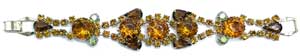 Amber rhinestone bracelet