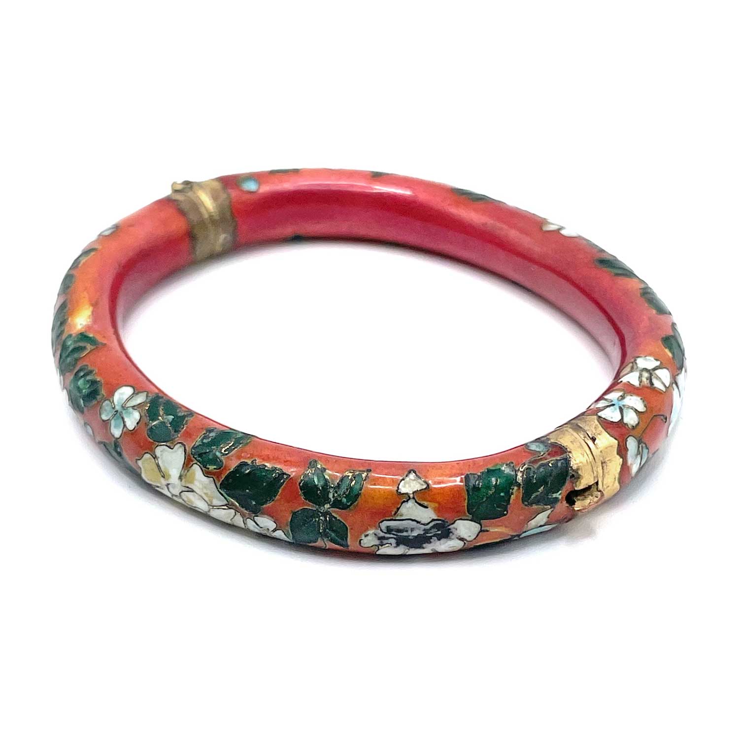 Vintage Enameled Cloisonn&eacute; Bangle Bracelet