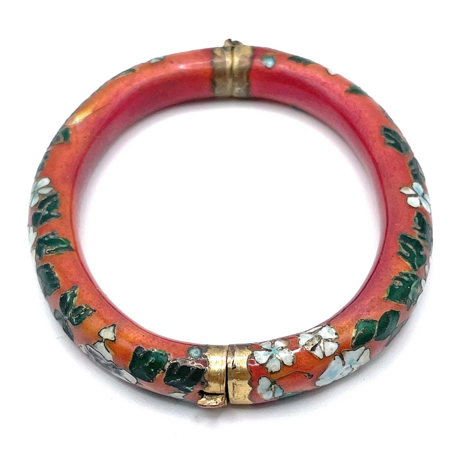 Vintage Enameled Cloisonn&eacute; Bangle Bracelet