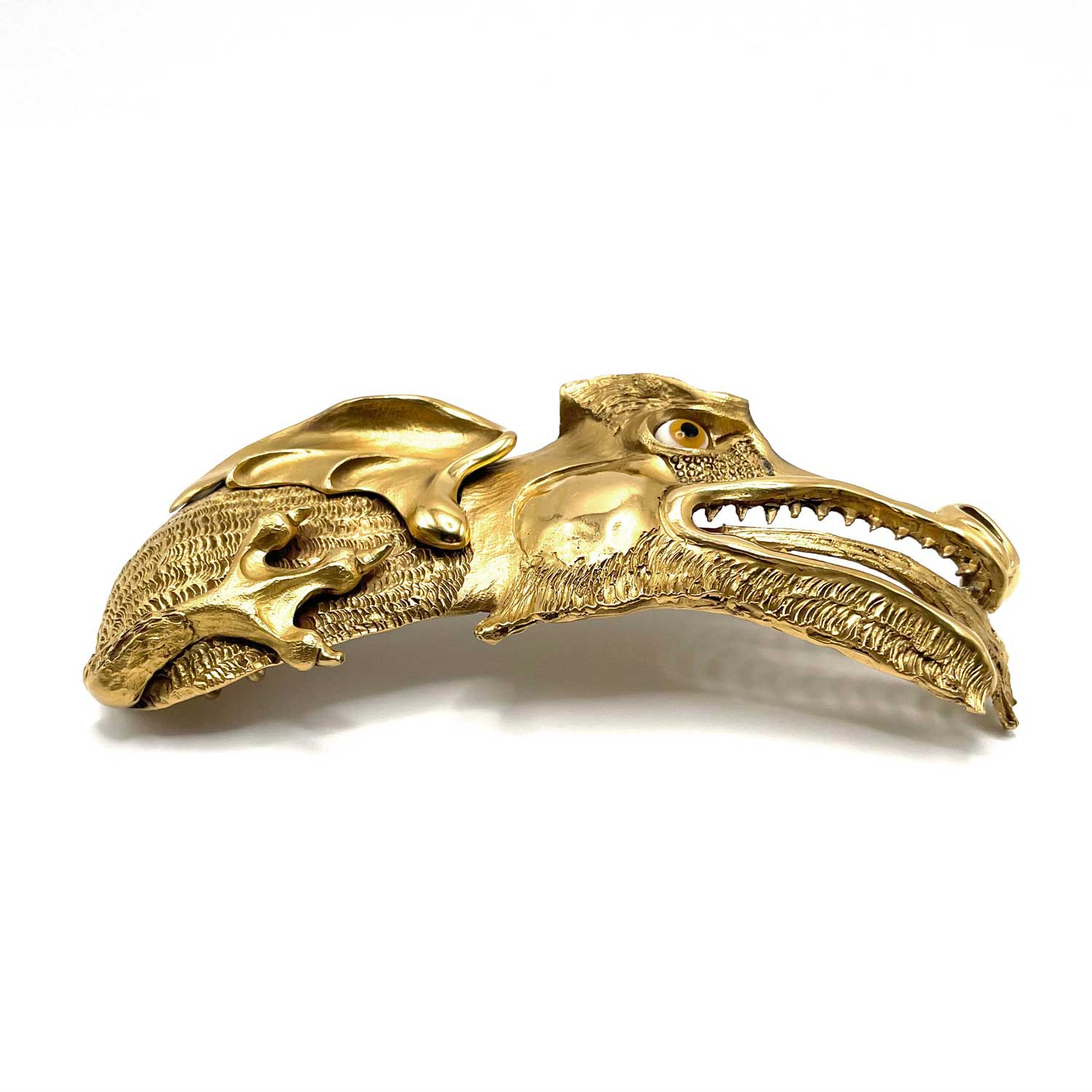 cast brass dragon belt buckle