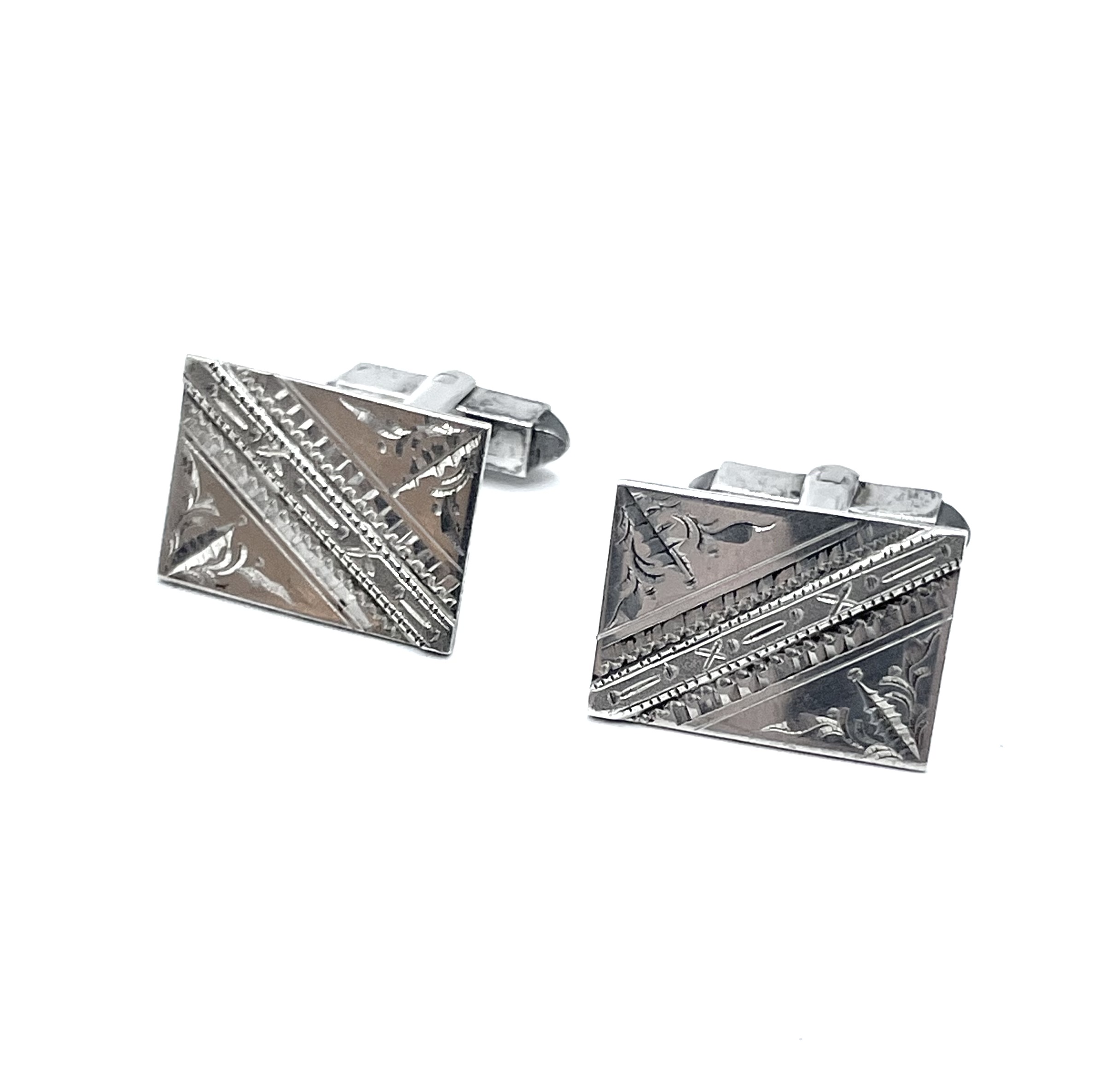 1950s Japanese silver cuff links