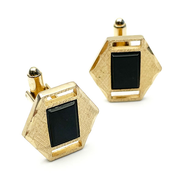 Black onyx cuff links