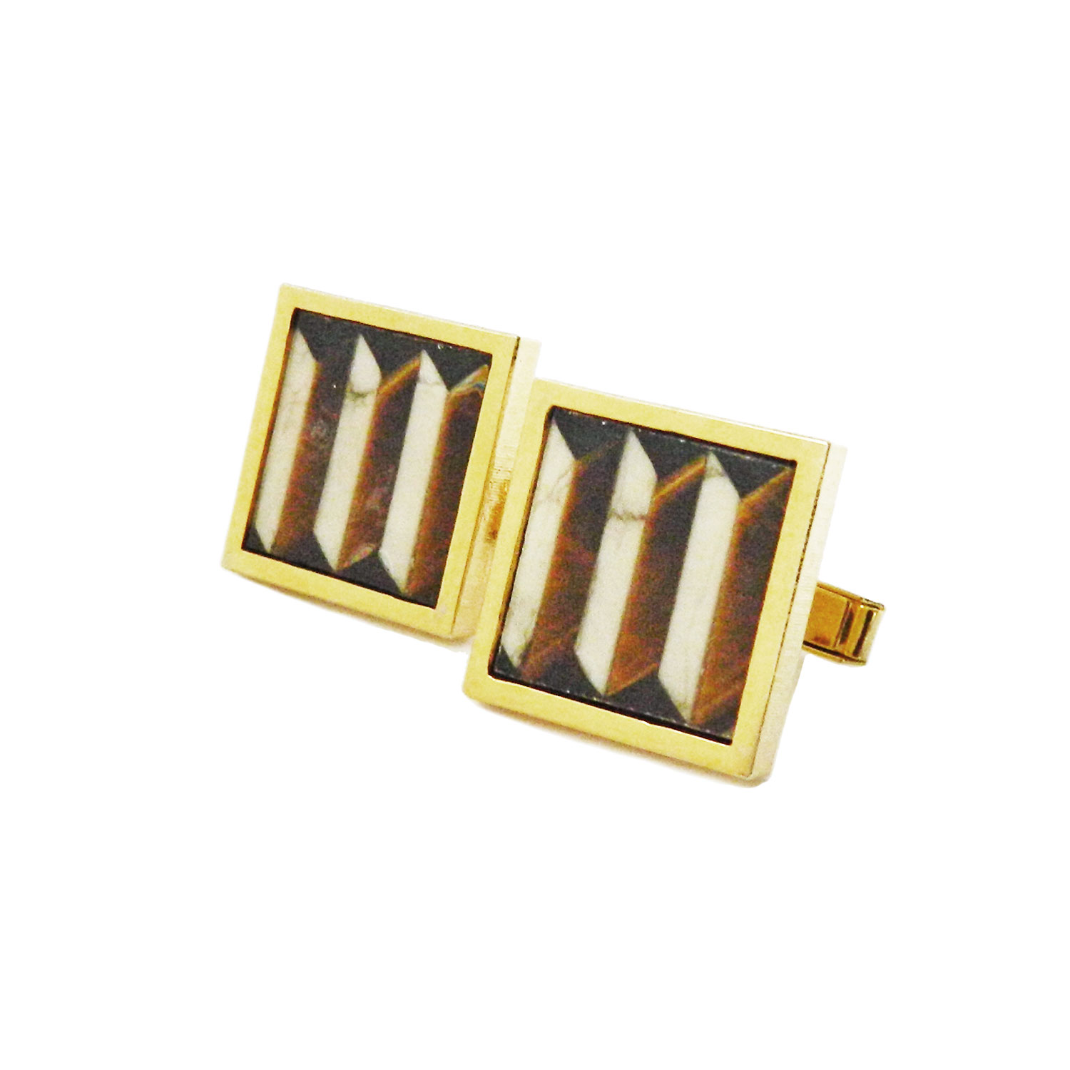 Tiger eye cuff links