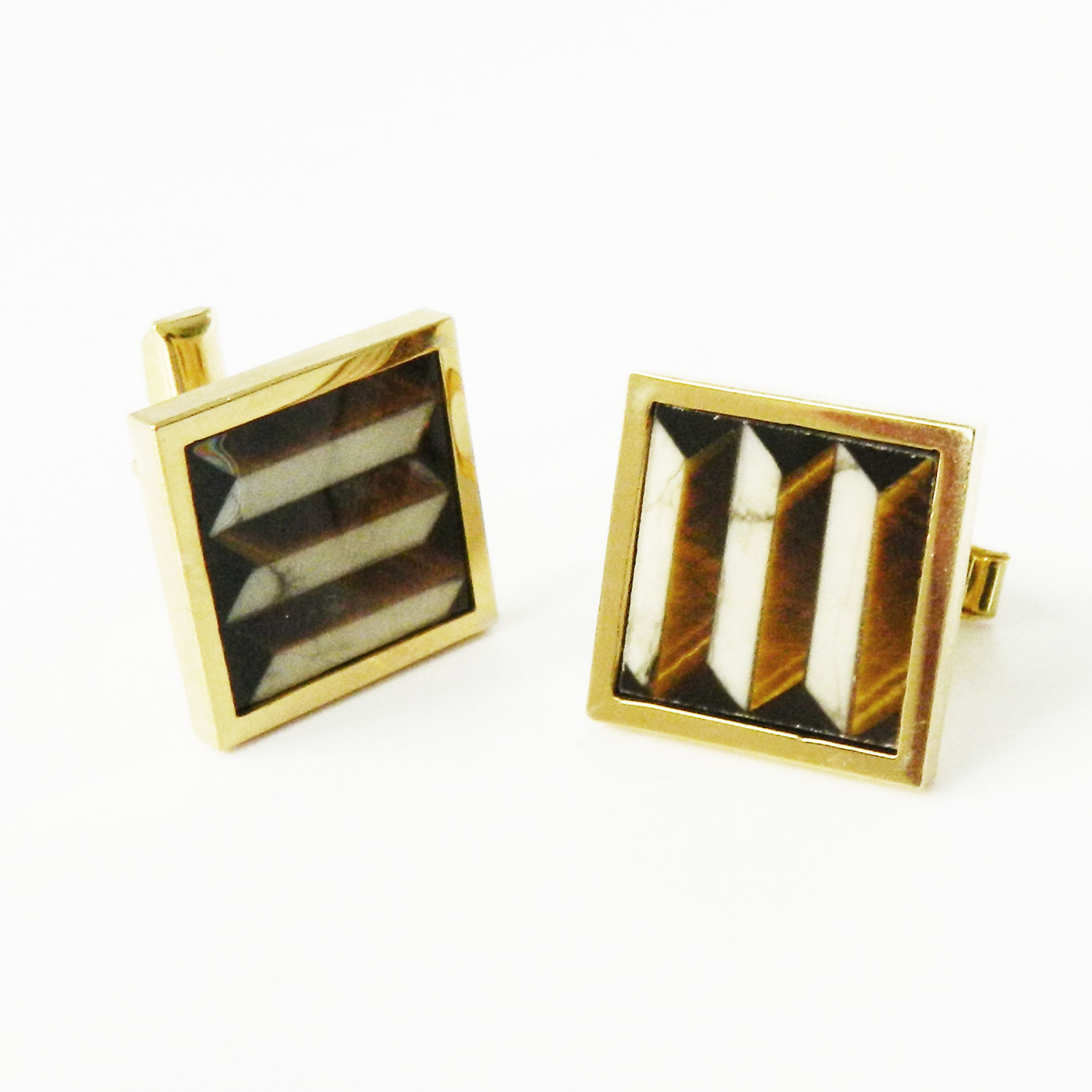 Tiger eye cuff links