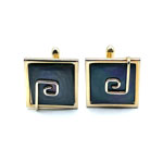 Swank abalone shell cufflinks