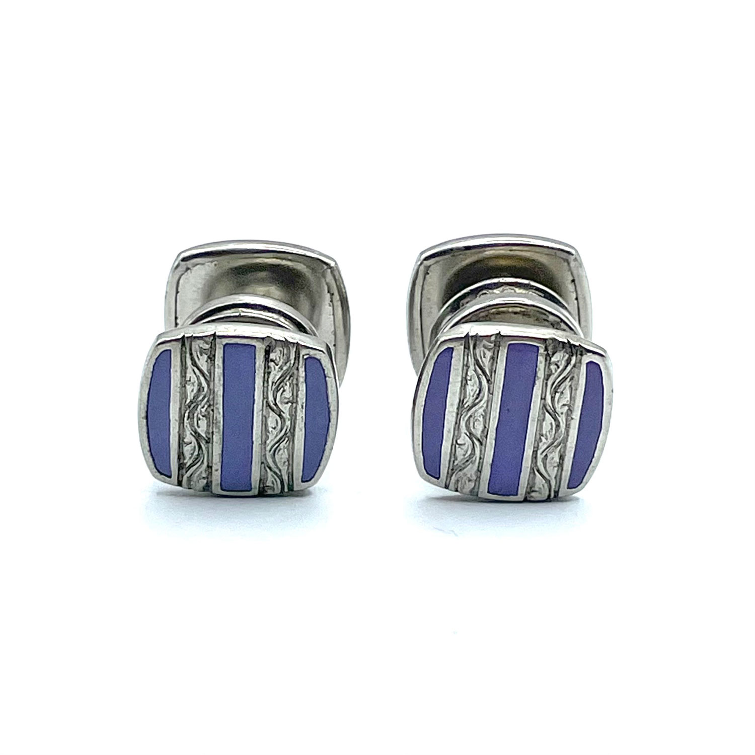 Enameled 1920s Art Deco snap cufflinks