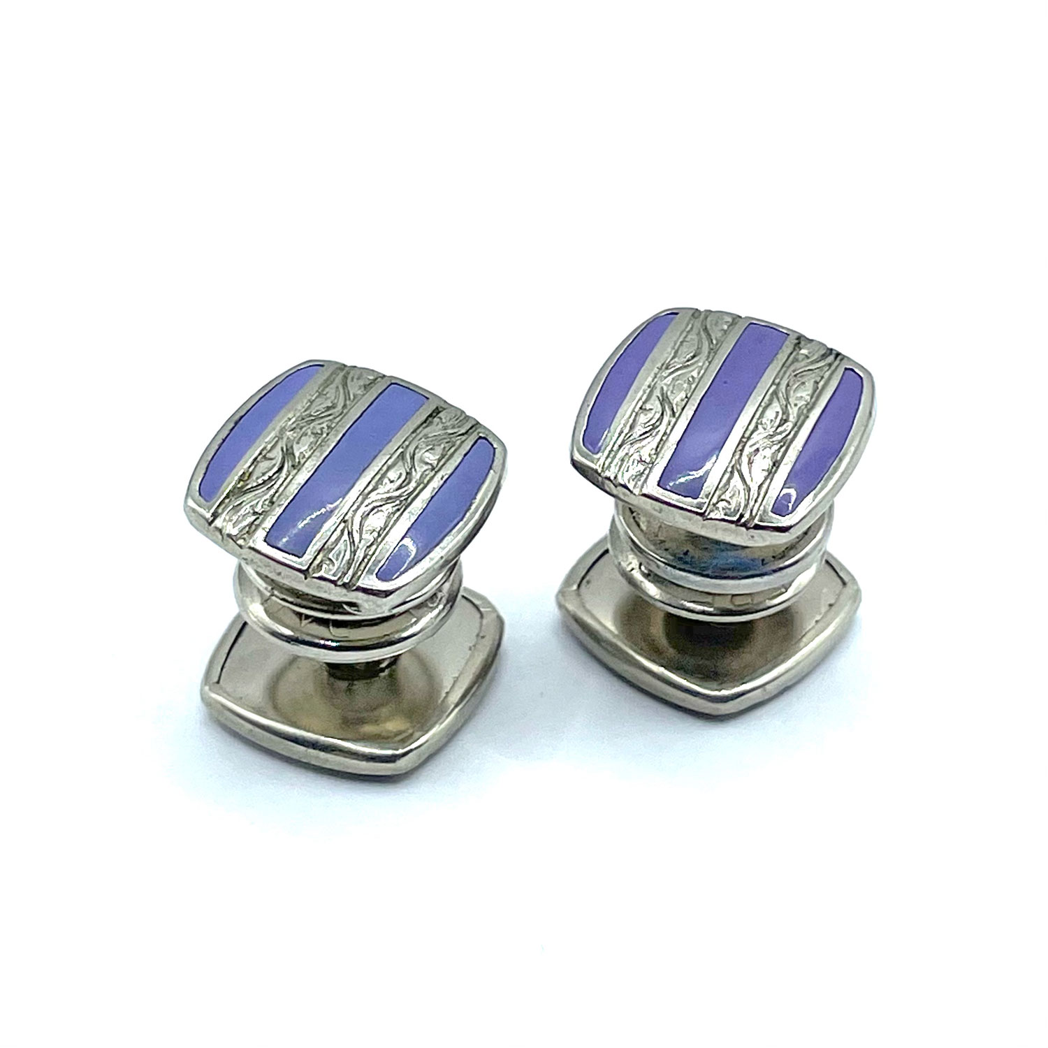 Enameled 1920s Art Deco snap cufflinks