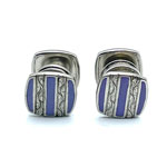 Enameled 1920s Art Deco snap cufflinks