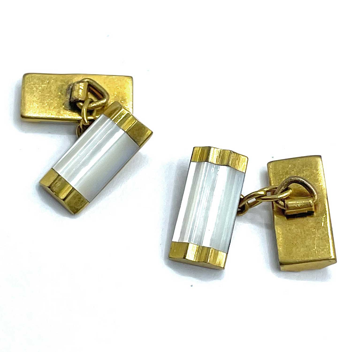1920s mother of pearl rectangular cufflinks