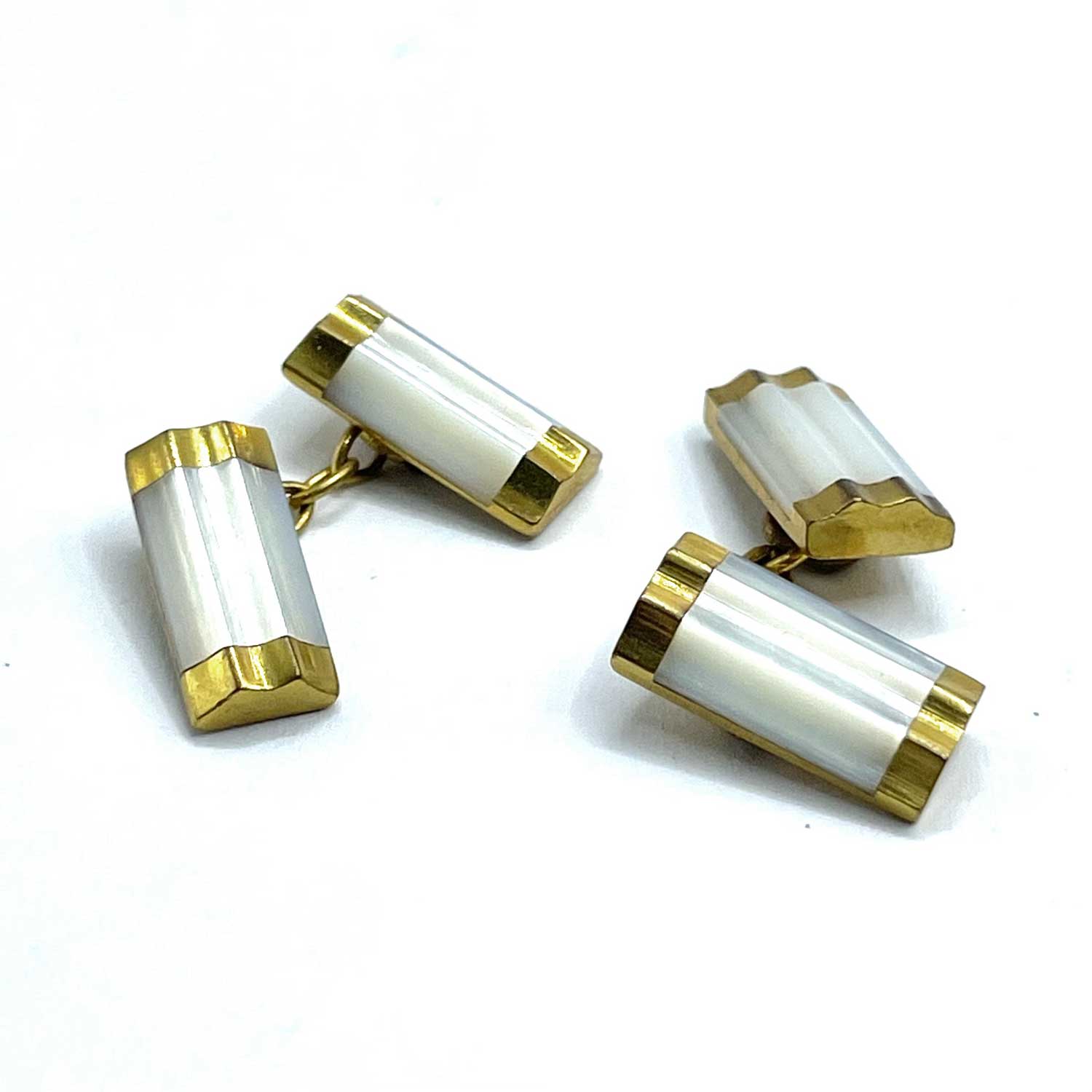 1920s mother of pearl rectangular cufflinks