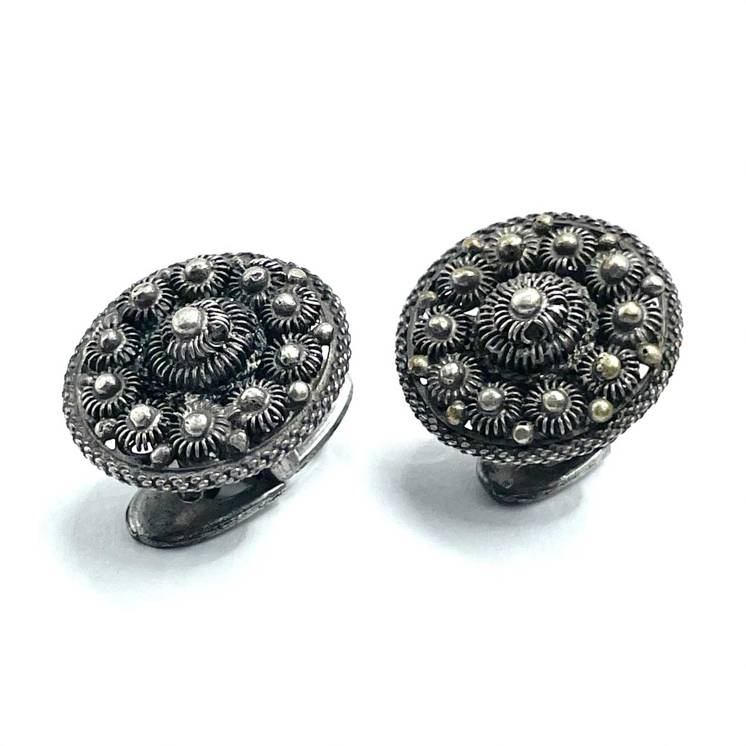 Silver wire work cufflinks