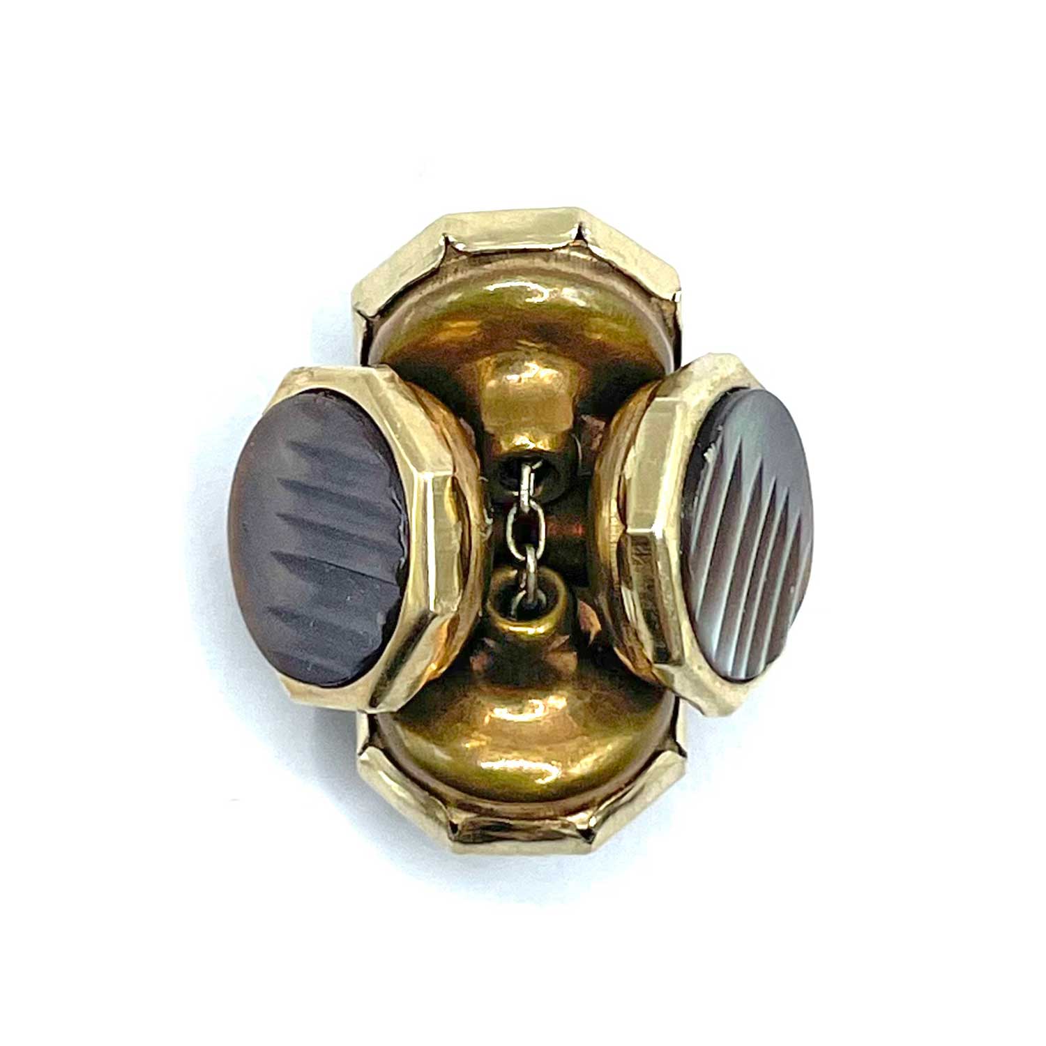 French Art Deco abalone cuff links