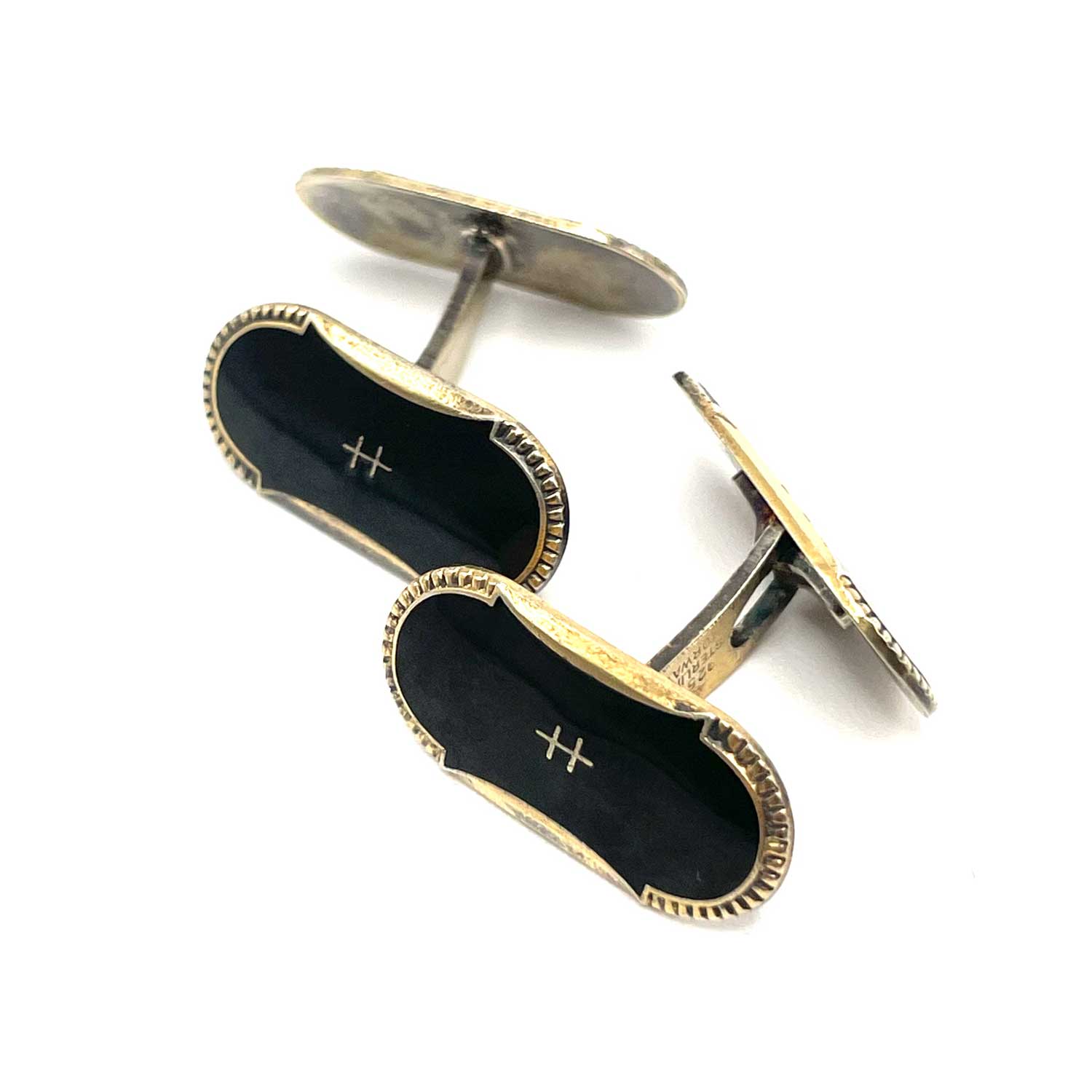 Enameled Norwegian Hjortdahl sterling silver cufflinks