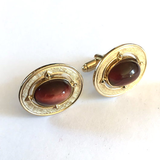 vintage tigereye cufflinks