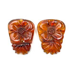 Vintage floral bakelite dress clips