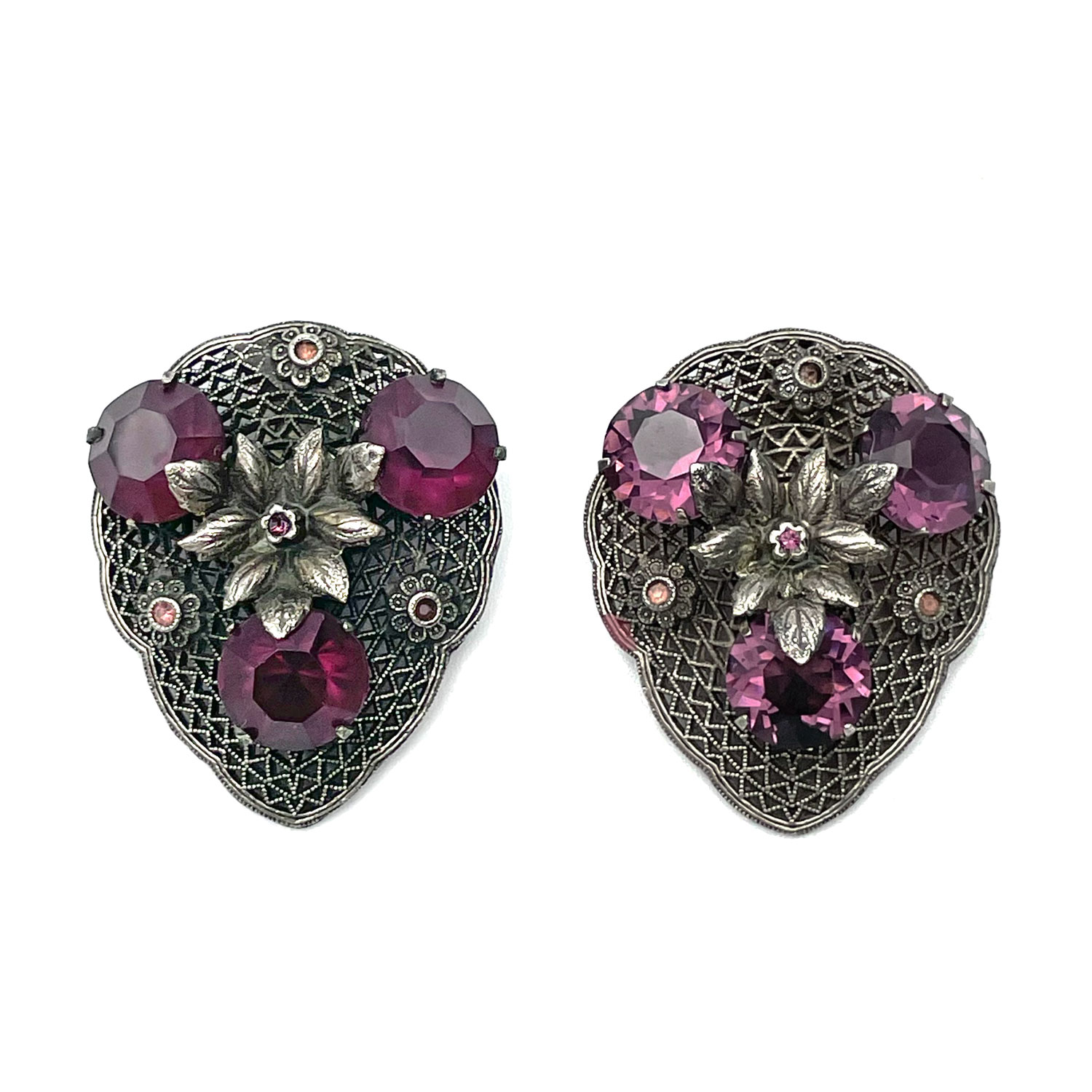 Art Deco brooch and shoe clip set