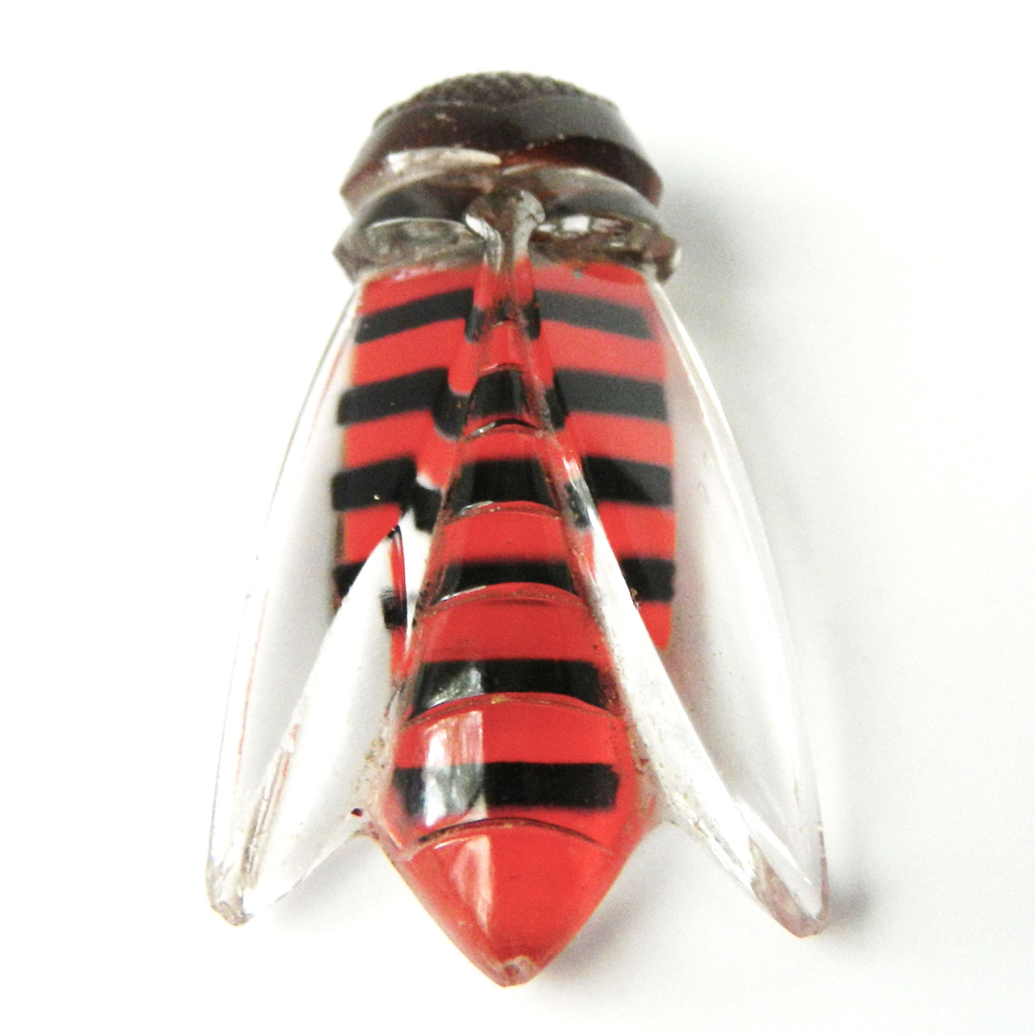 Glass cicada dress clip