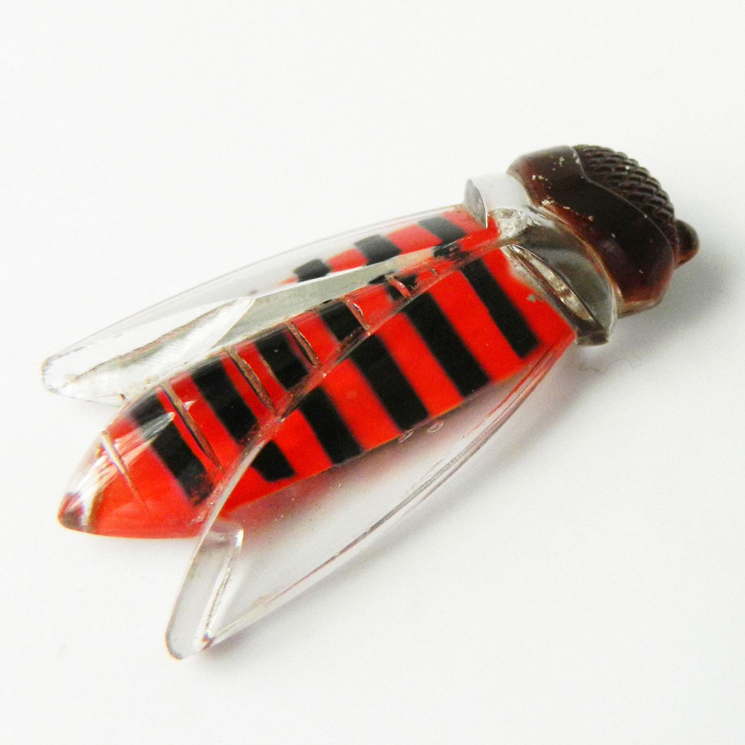 Glass cicada dress clip